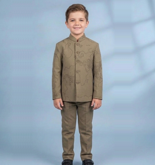 Boys' 2-Piece Designer Indo-Western Jodhpuri Suit (4 YRS)