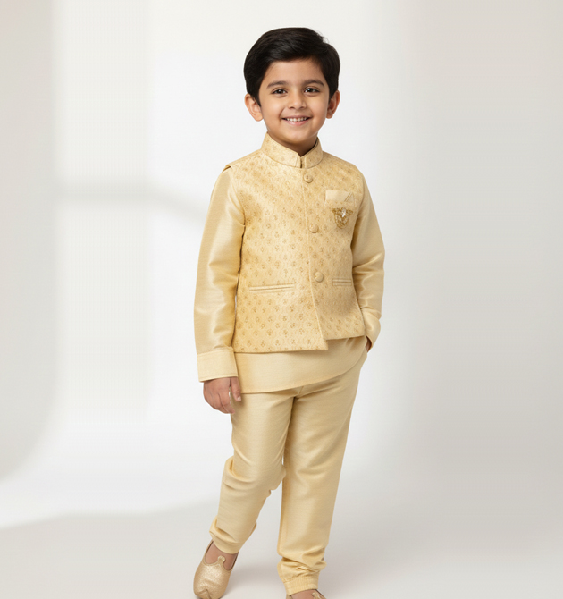 Boys' Radiant Gold 3-Piece Festive Set (4 YRS)