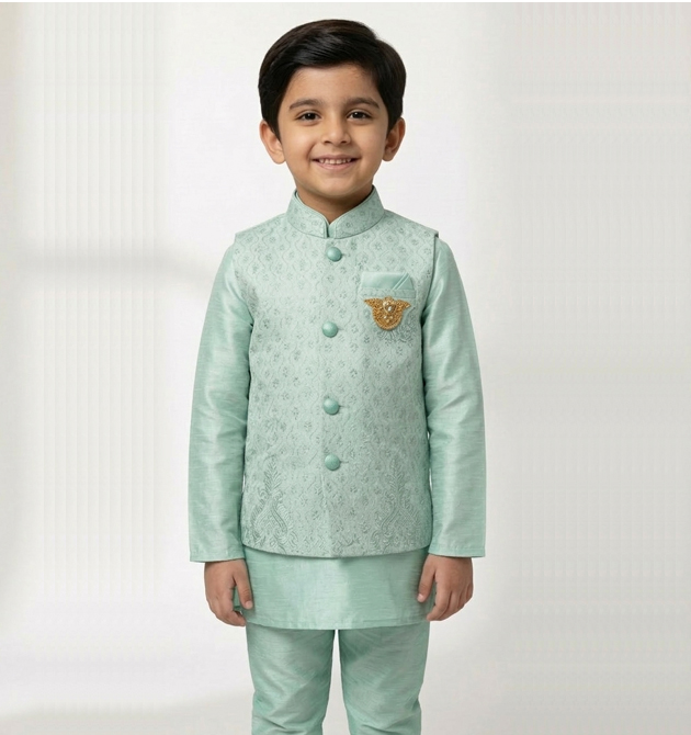 Boys' Mint Green 3-Piece Festive Set (6 YRS)