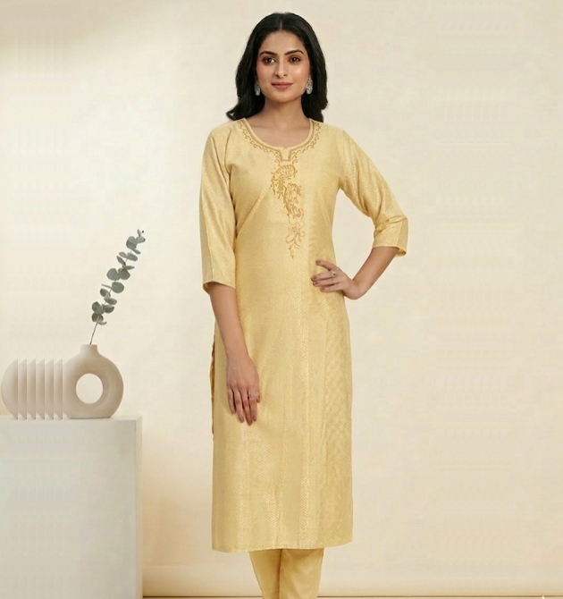 Luxora Sun-Kissed Yellow Kurti (L)