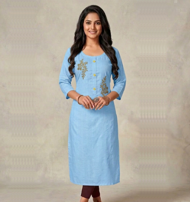 Luxora Sky Blue Kurti (XXL)