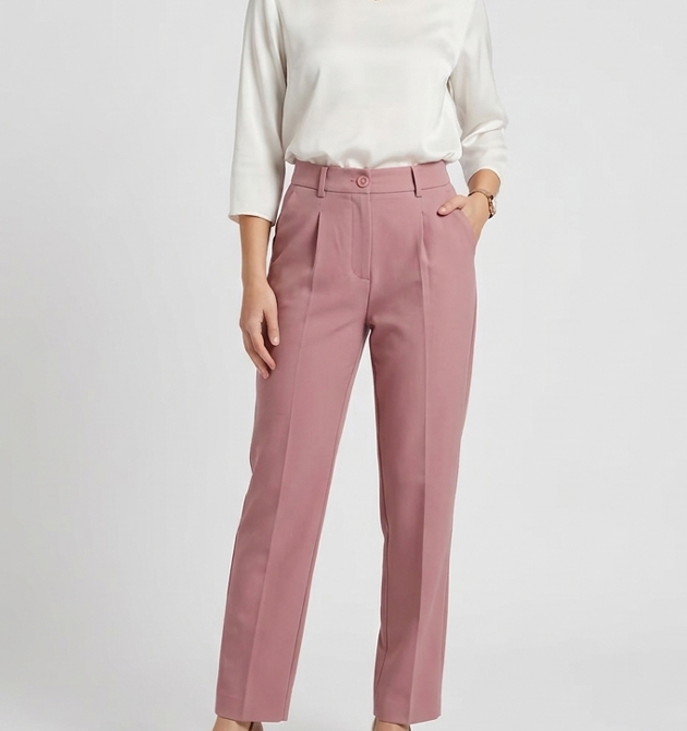Dusty Rose Tailored Trousers (SIZE -28)