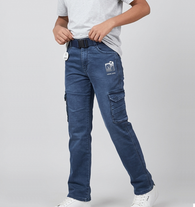 Utility Indigo Cargo Jeans (SIZE - 34)
