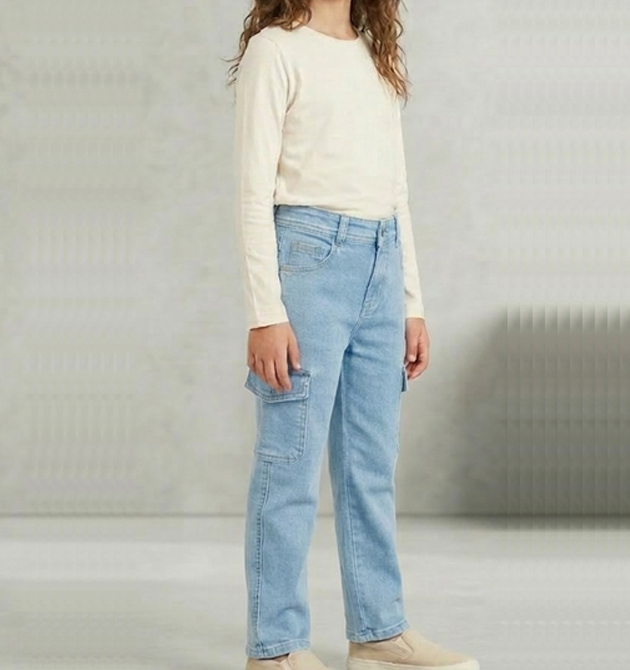Sky Blue Cargo Jeans (8-10 YRS)