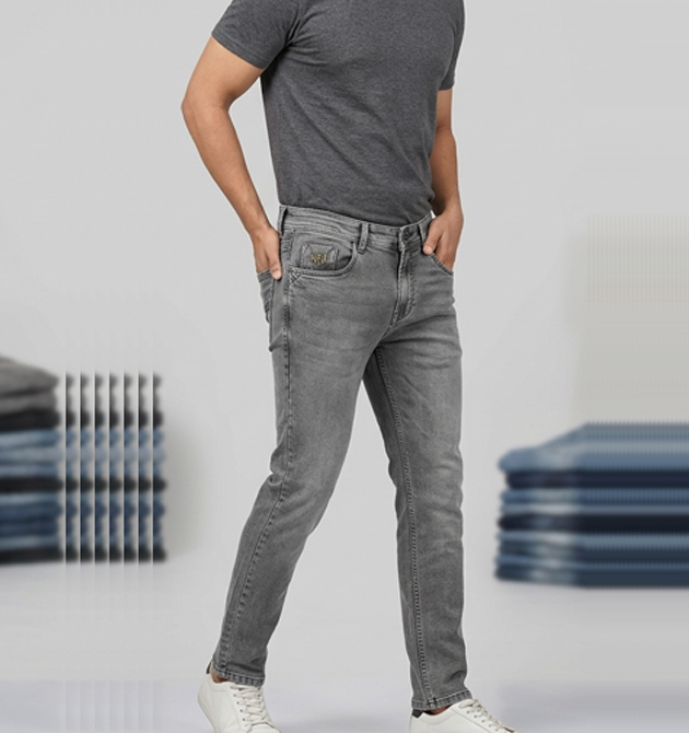 Men’s Slim-Fit Stone-Washed Denim (SIZE - 34)